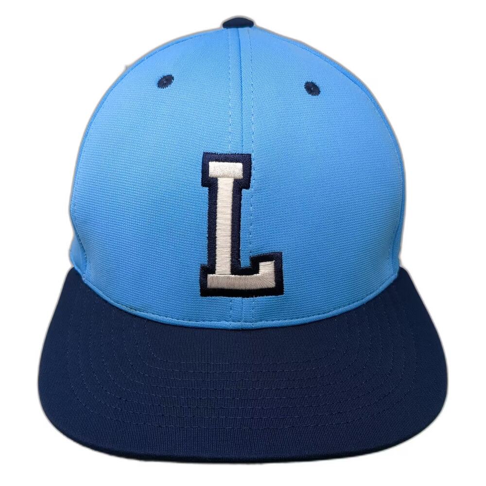 Boombah Blue Baseball Cap XL Embroidered Letter L Flat Brim Fitted Athletic Hat